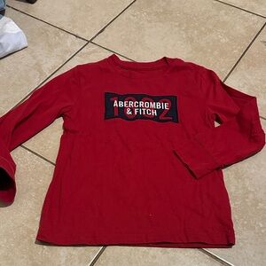 Abercrombie & Fitch Kids Bold Red Long Sleeve Tee